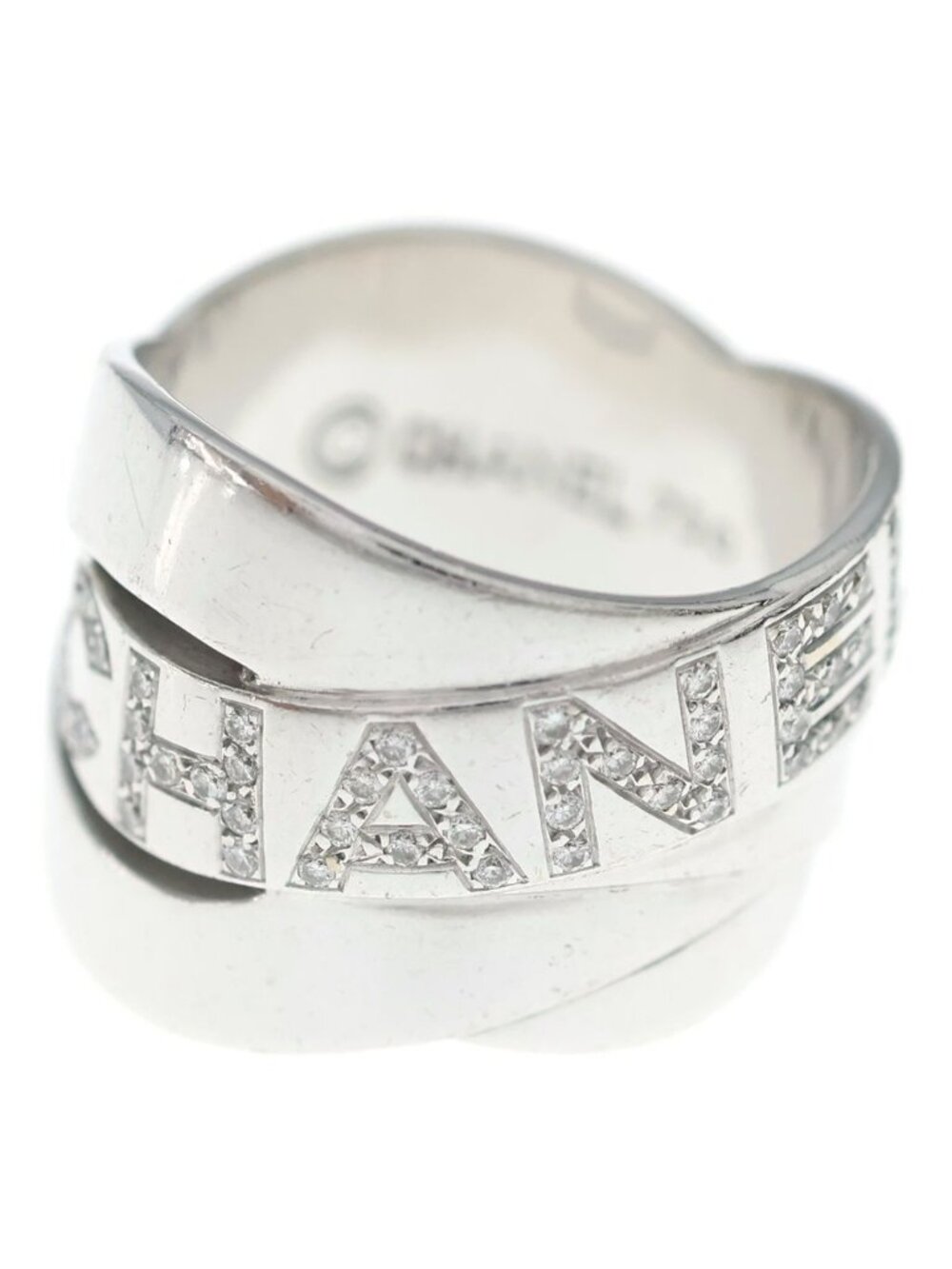 Chanel Boldic Diamond Ring Silver